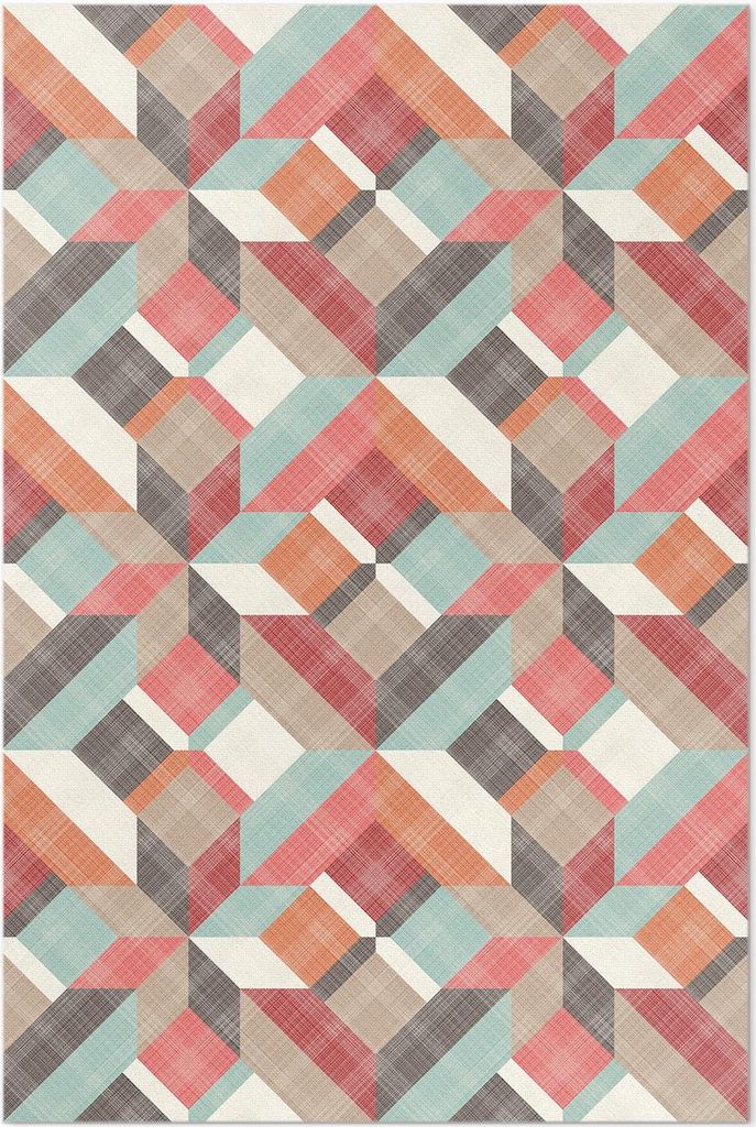 Abgenutztes geometrisches Muster – Vinylteppich – 60x90 cm – Indoor Teppich – Flur – Pflegeleicht – Modern
