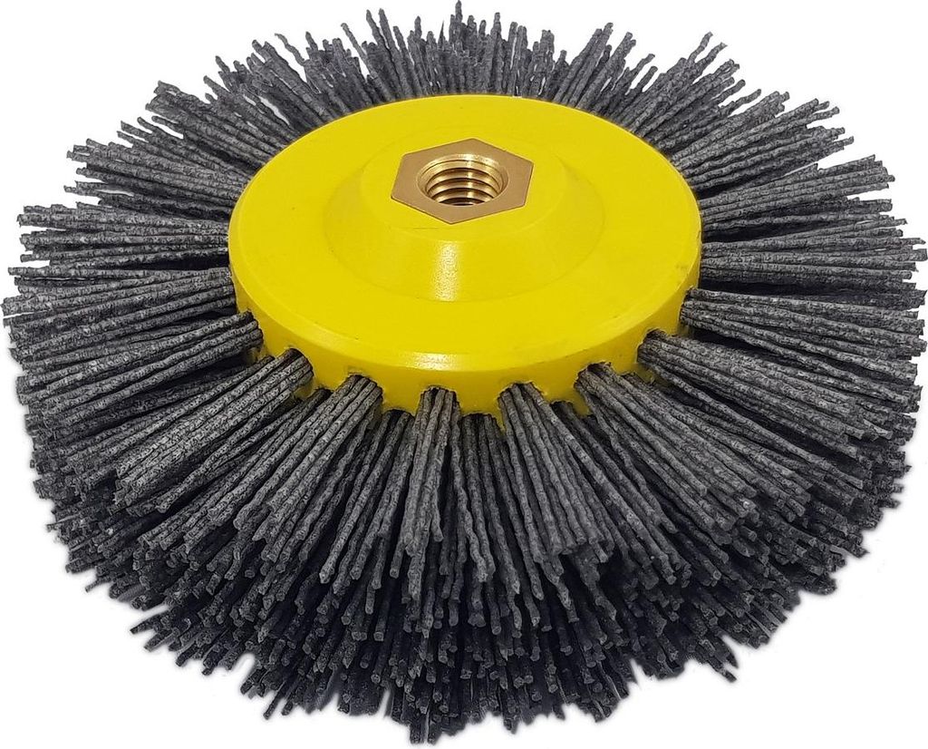 Holzalterungsbürste Nylon, Schleiffaser, Durchmesser 155mm, mit M14 Gewinde, 80er Körnung