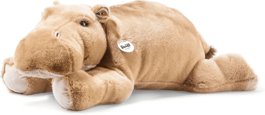 Steiff Mocky Nilpferd 80 graubraun liegend 085352 Produktbild 