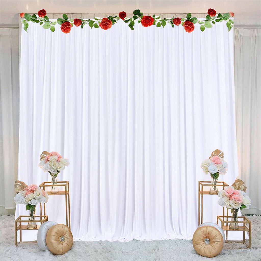2m×2m/3m×3m Hintergrund Hochzeit Fotografie Vorhang Hintergrund Vorhänge Weiß 