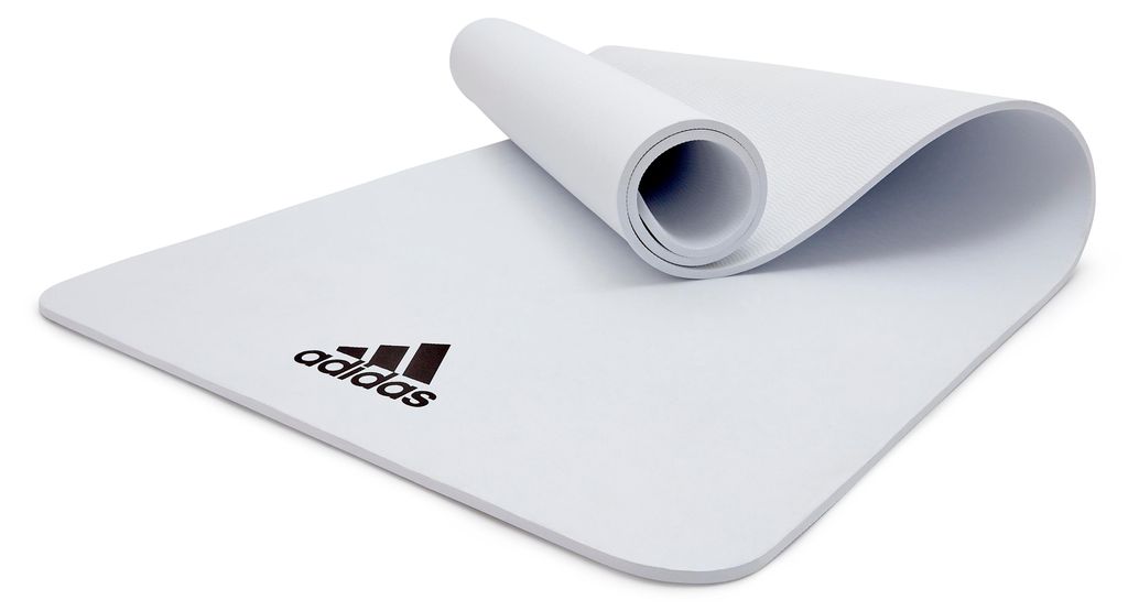 Adidas Fitness- und Yogamatte, 8 mm, Weiß Produktbild 