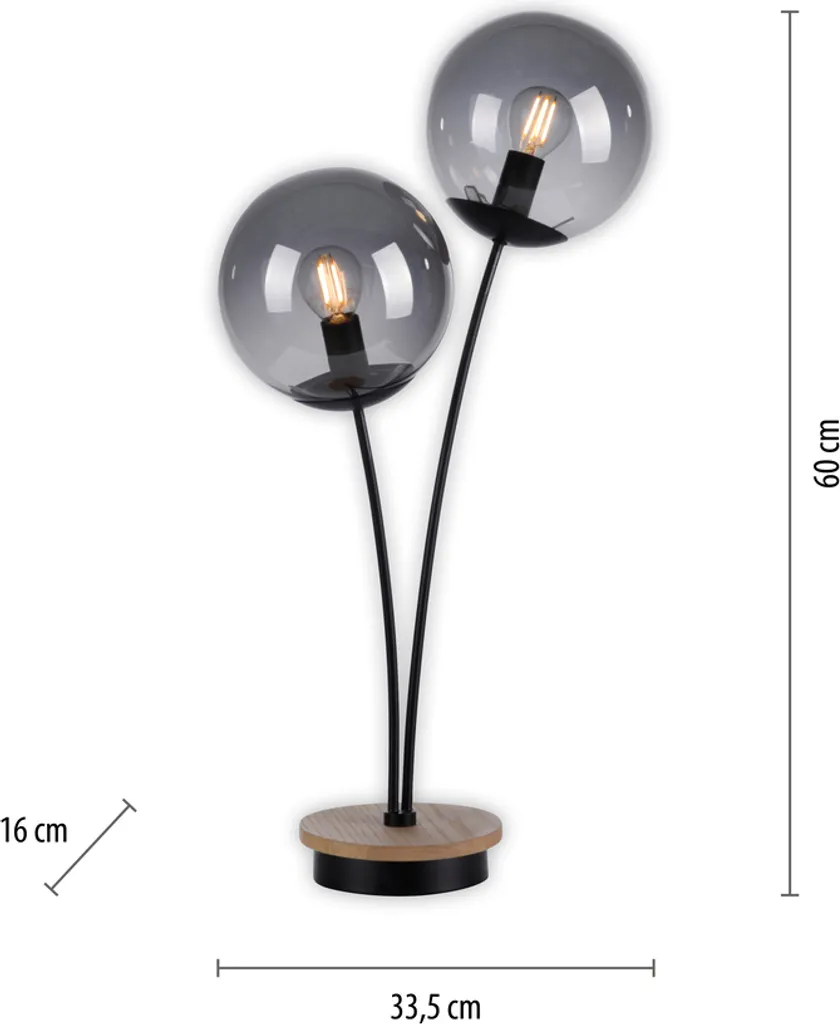 Lampe de chevet double en bois pour chambre et lecture E14 GERDA 50W - 6