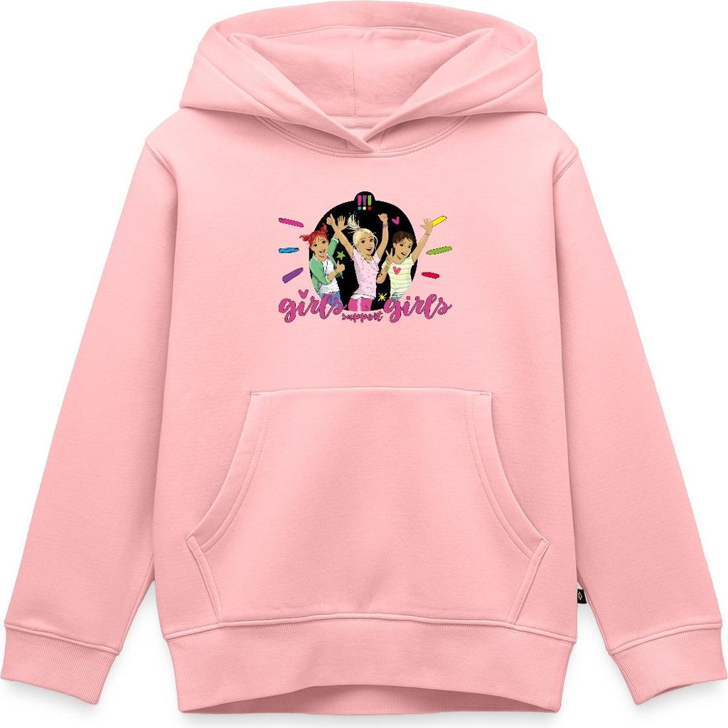 Spreadshirt Die Drei Ausrufezeichen Girls Support Girls Kinder Premium Hoodie, 146/152 (10 Jahre), Rosa