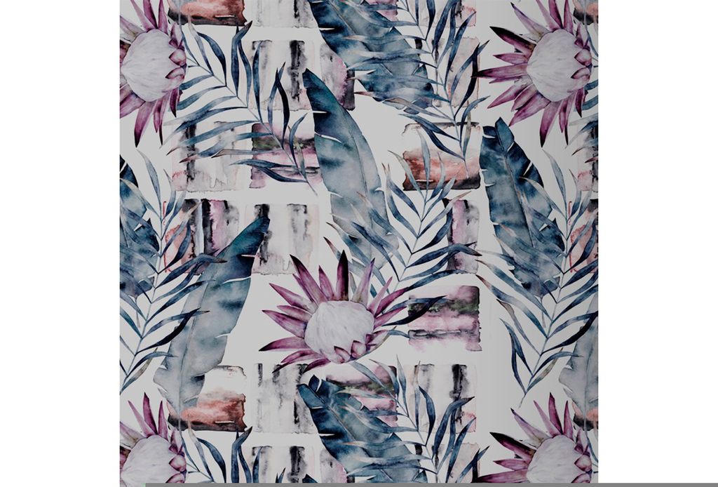 Coloray Fototapete 360x250 cm Latextapete Magicstick - Marmorblumen Plumeria Sommer Marmor Aquarelle Retro