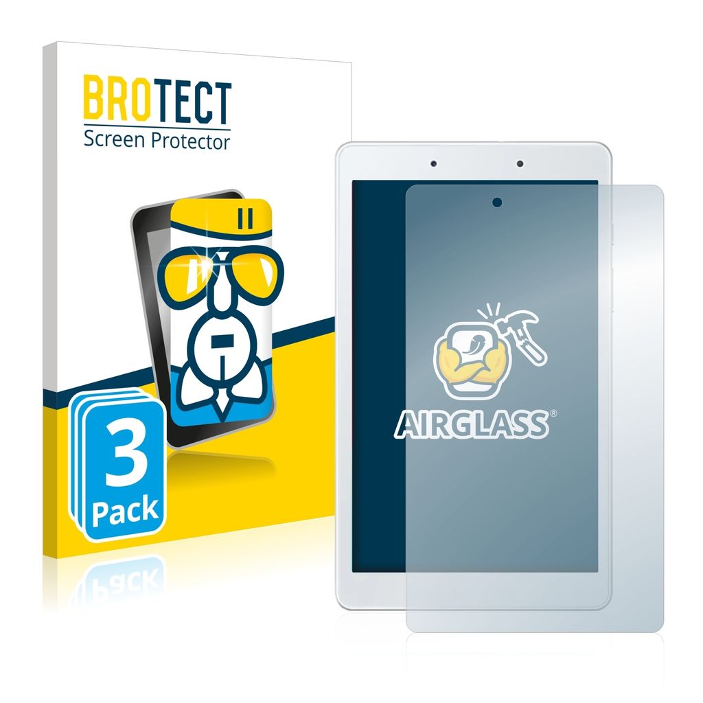3x BROTECT Schutzglas für Samsung Galaxy Tab A 8.0 WiFi 2019 Schutzfolie Panzer Folie Glas Display Schutz klar