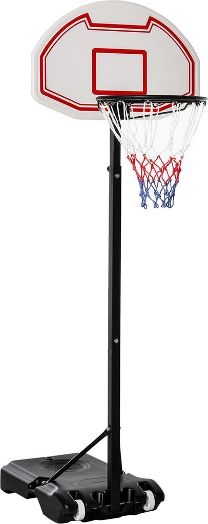 Fortuna Lai Basketballanlage Kinder höhenverstellbar 194-249cm rollbar wasserbefüllbar aus PE & Stahl in Schwarz für Garten & Spielplatz