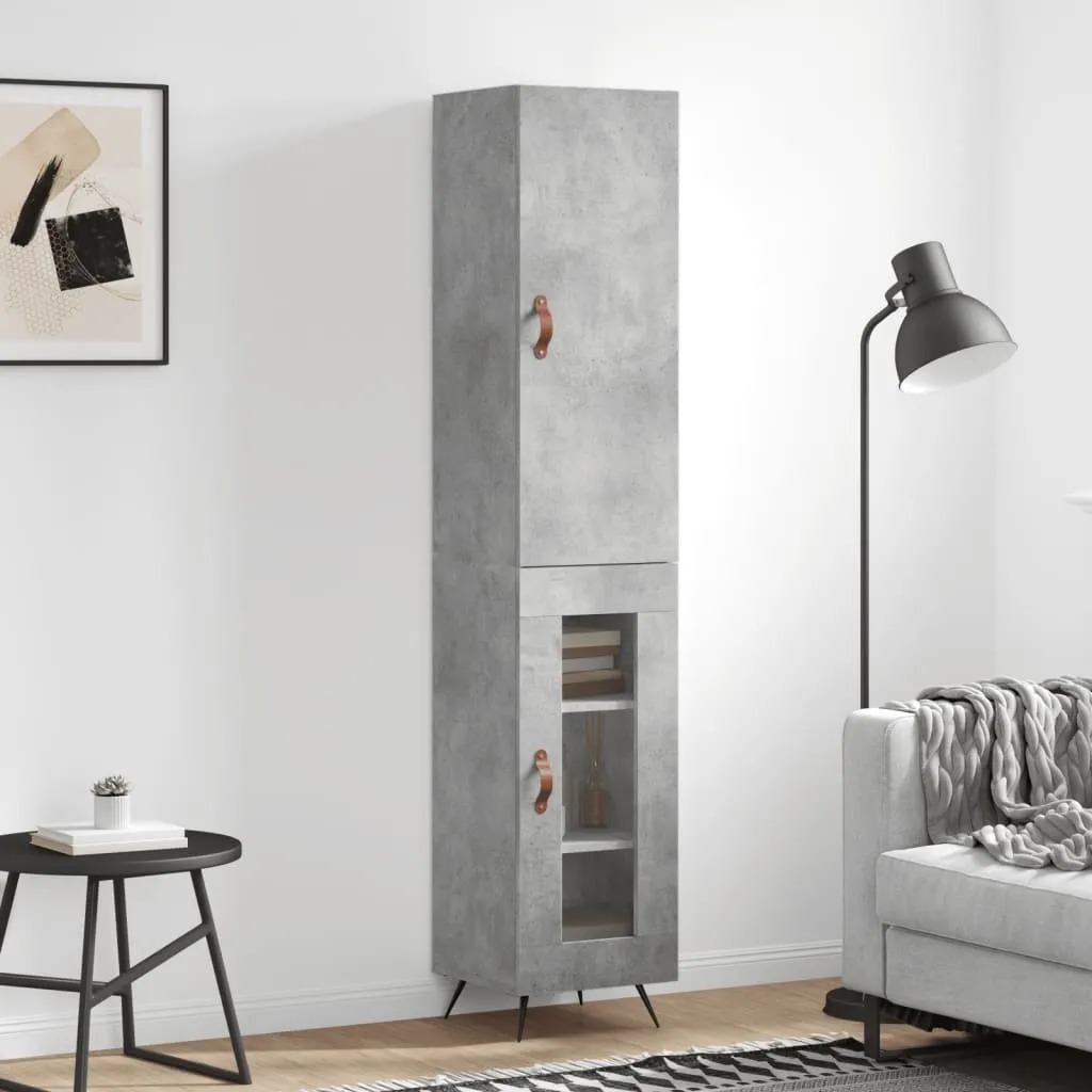 Credenza Alta 180cm Grigio Cemento - Colonna Slim The Living Store