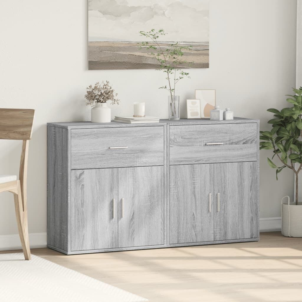 "SALE 2026"Sideboard/Kommode - elegantes Design - Buffetschrank -s 2er set - Grau Sonoma-Eiche 60x31x70cm Holzwerkstoff Promotion891186 - Kommoden