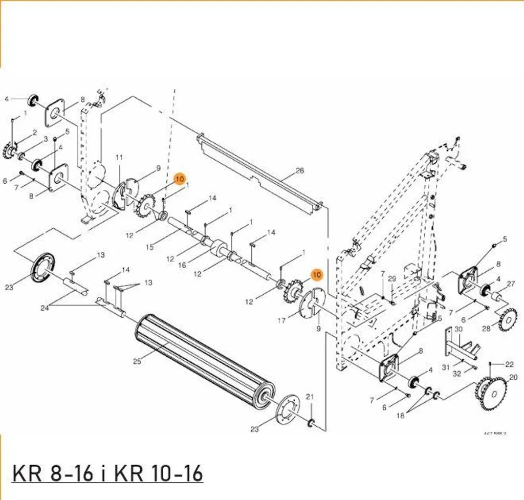 Pignon pour presses de rechange compatible Krone 14 dents - 3
