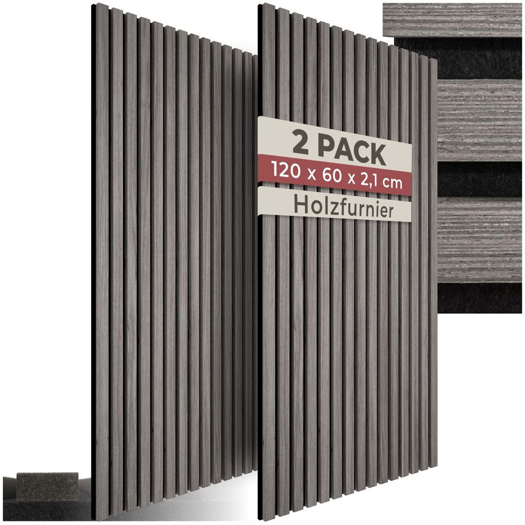 tectake® Akustikpaneele Sonic Wall Holzoptik in Eiche Produktbild 