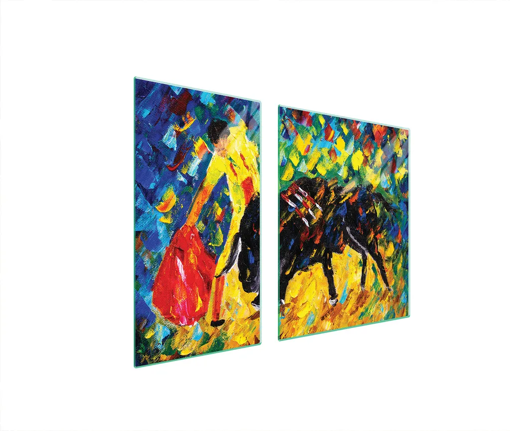 Coprifornelli 90x52 Vetro Temperato Toreador Colorato | Set 2 Pezzi