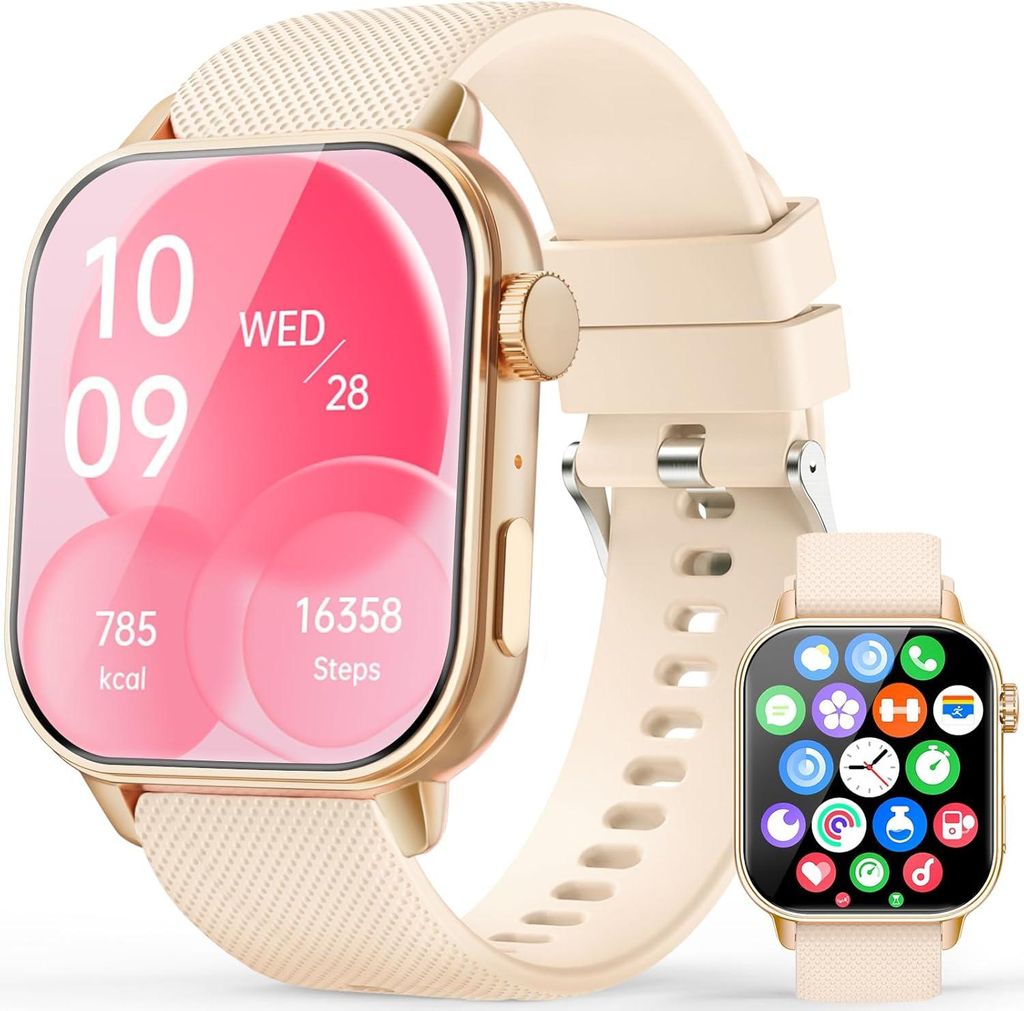 Smartwatch mit AMOLED Display Bluetooth Telefonie Fitness Tracking für Android iOS