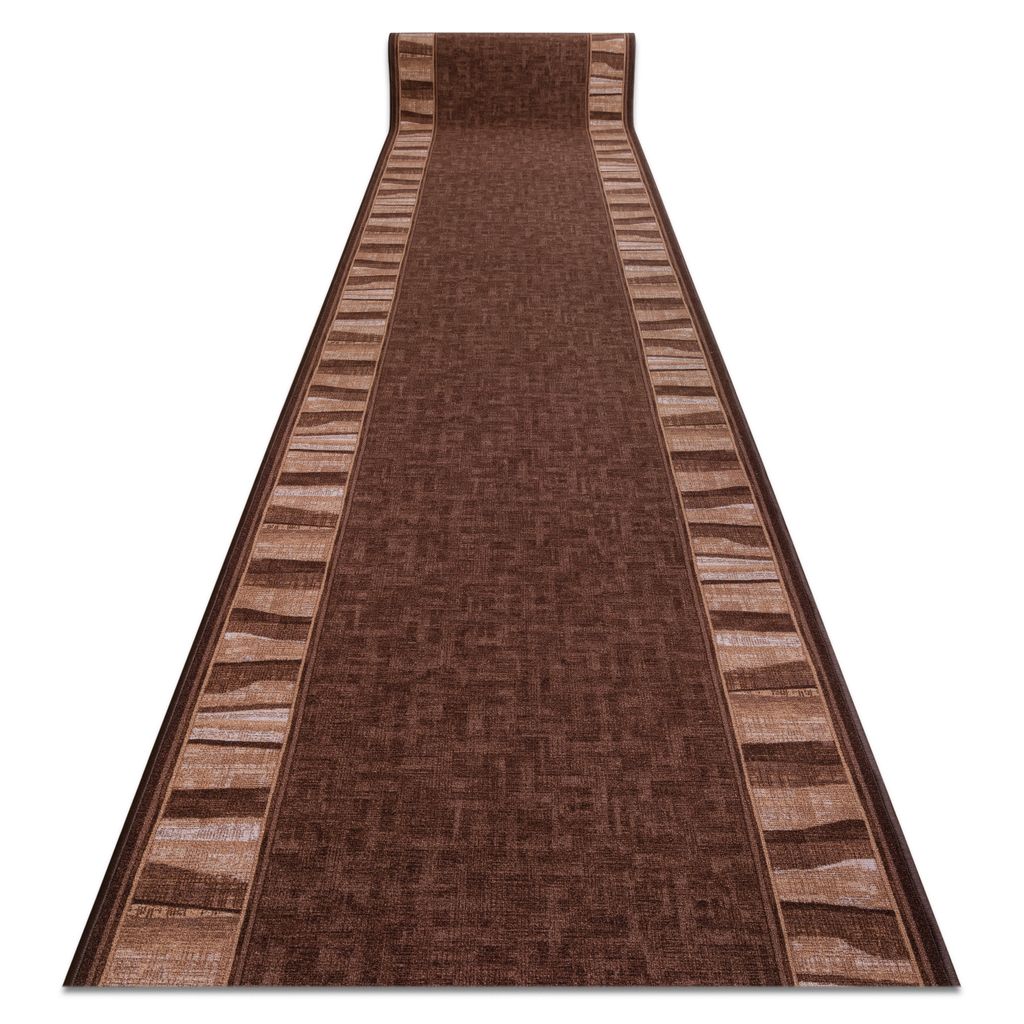 CHODNIK podgumowany LINEA brąz 100cm  brązowy 100x190 cm Zdjęcie produktu 