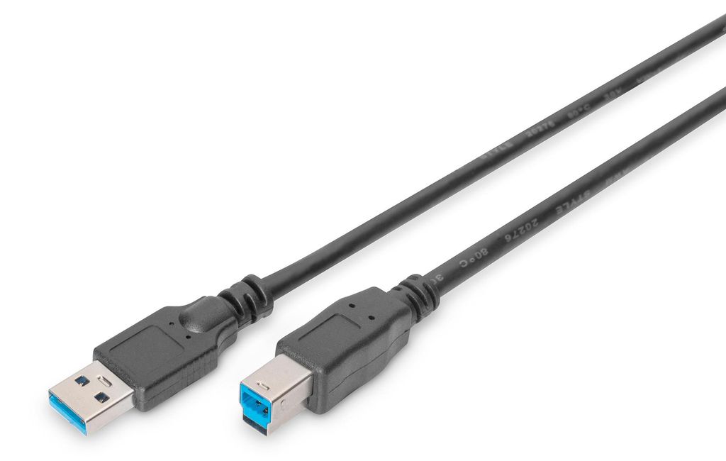Digitus USB 3.0 Anschlusskabel, 1,8 m, USB A, USB B, USB Produktbild 