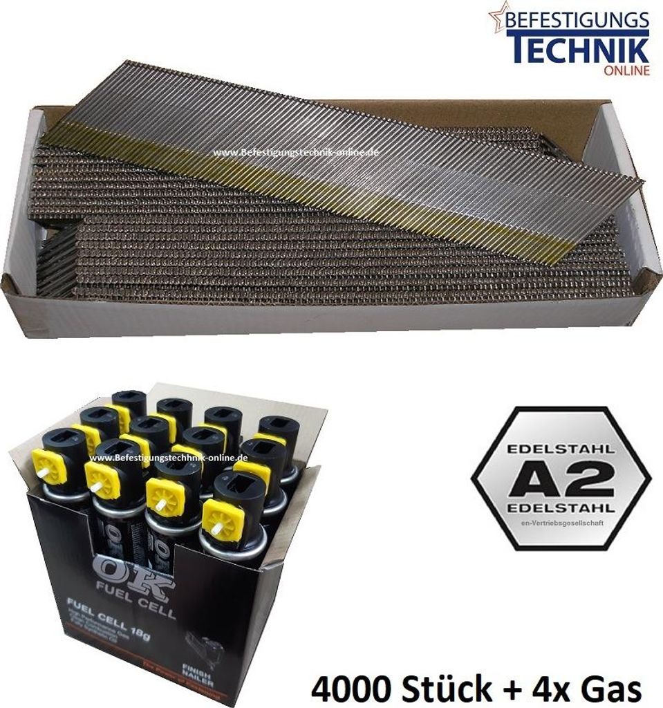 Stauchkopfnägel 32mm rostfrei Nägel DA 34° Gas für Nagler Tjep AB-15/64 Senco GT65i-DA BR-06