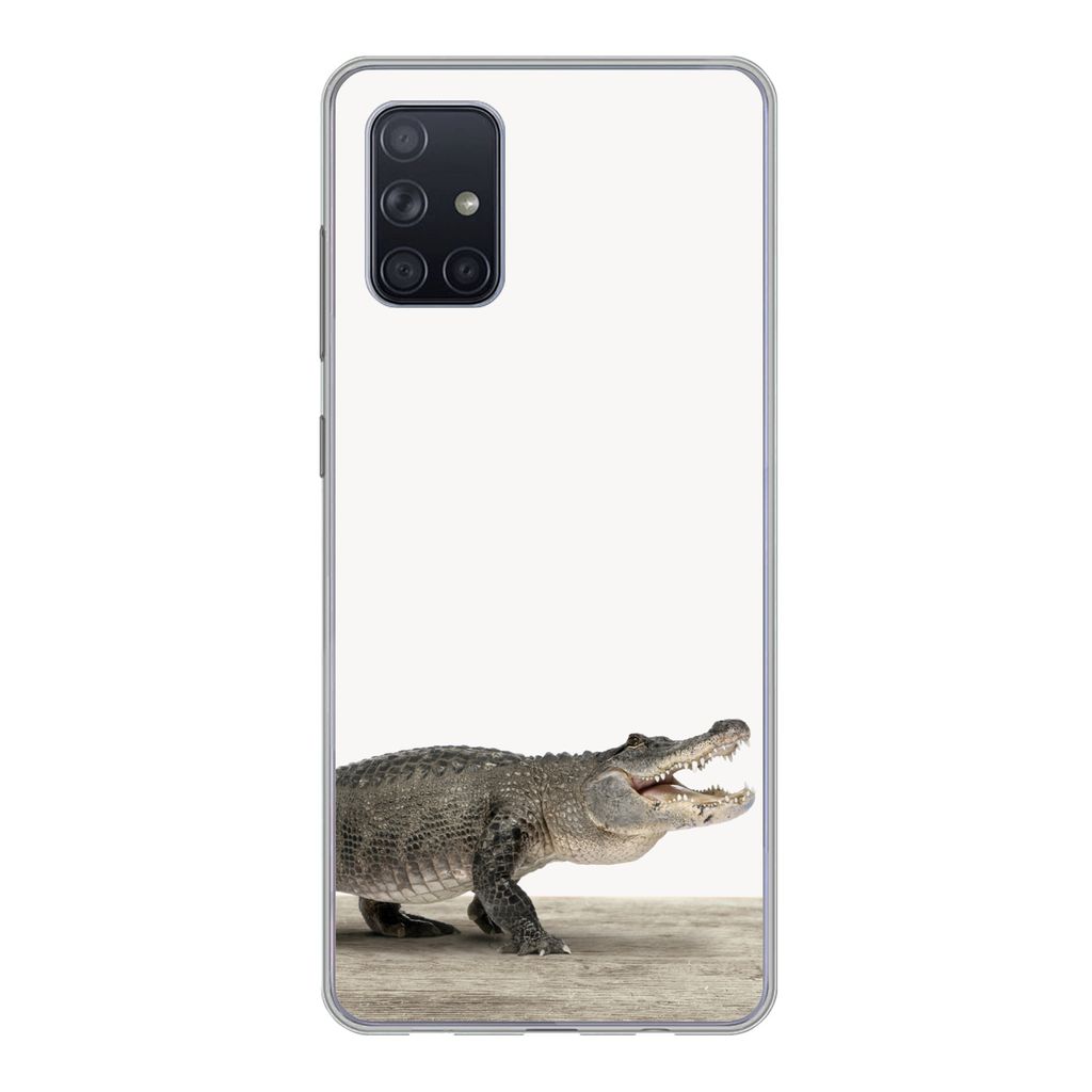 MuchoWow Handyhülle Schutzhülle Hülle für Samsung Galaxy A51 5G Kinder - Krokodil - Junge - Kinder - Mädchen Silikon Softcase Handy Hülle -...