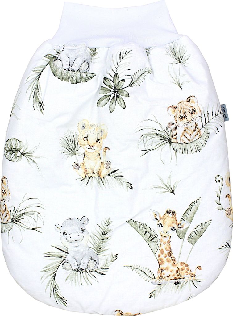 TupTam Baby Strampelsack Schlafsack mit breitem Bund Winterschlafsack für Mädchen Jungen Babyschlafsack, Farbe: Safari / Löwe / Braun / Blätter...