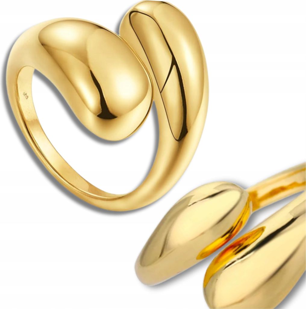 EDIBAZZAR | Großer, massiver 18-mm-Ring aus Gold (316L) und Chirurgenstahl mit dickem Anhänger