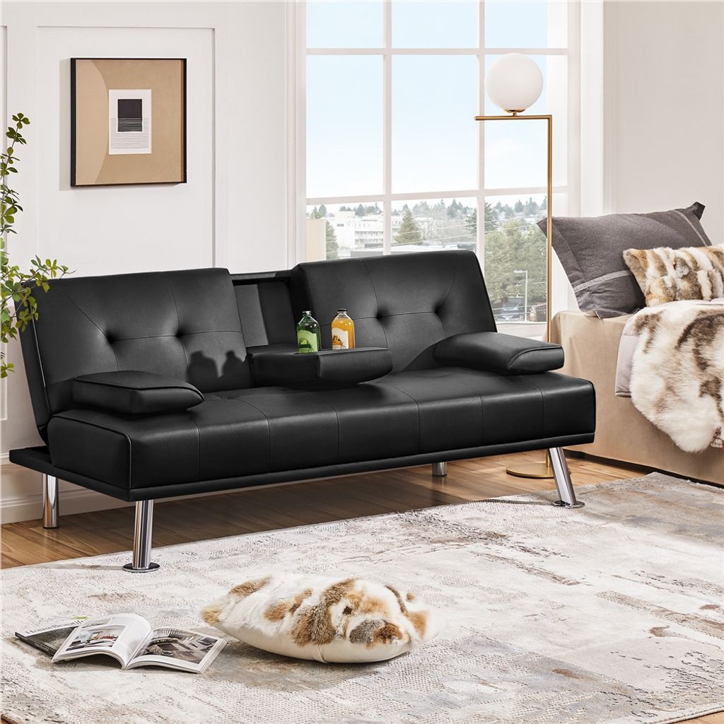 Yaheetech 3er-Sofa Schlafsofa Couch mit Tassenhalter Produktbild 8