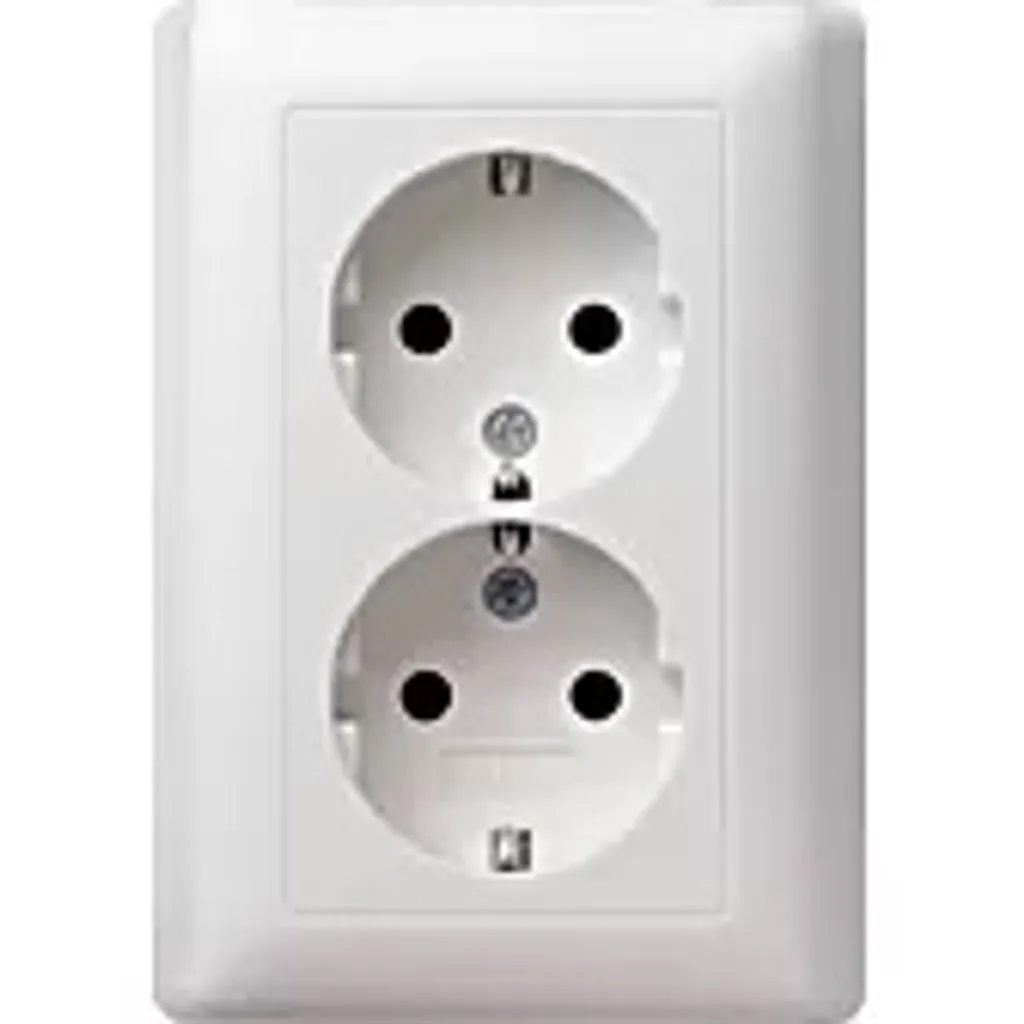 GIRA Standard 55 Prise double 2f rws glz UP IP20 VP encastrable blanc