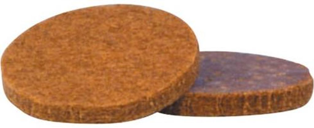 Filzgleitschuhe mit Klebefläche, Durchmesser 22 mm, braun, 12 Stück - Iso