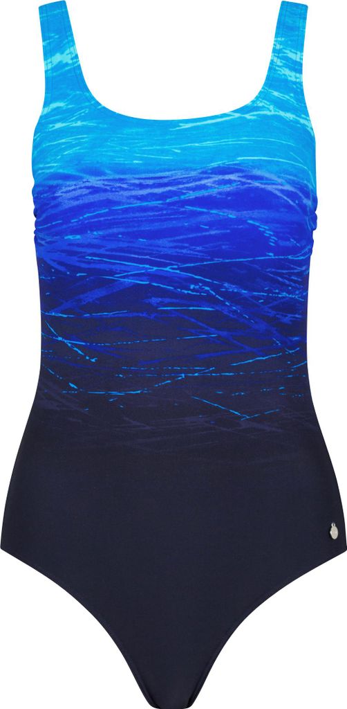 LASCANA Badeanzug blau-bedruckt Größe 54 Cup F