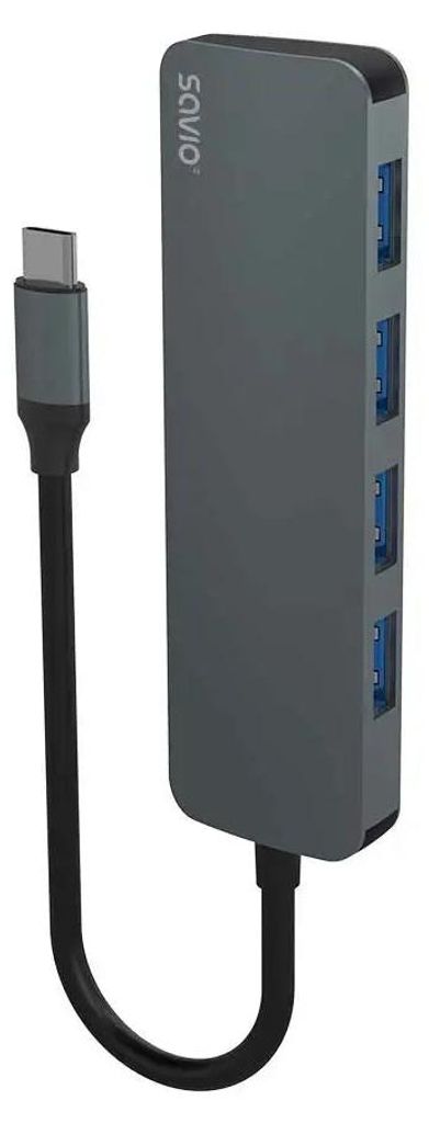 SAVIO Hub USB-C - 4 x USB-A. AK-54