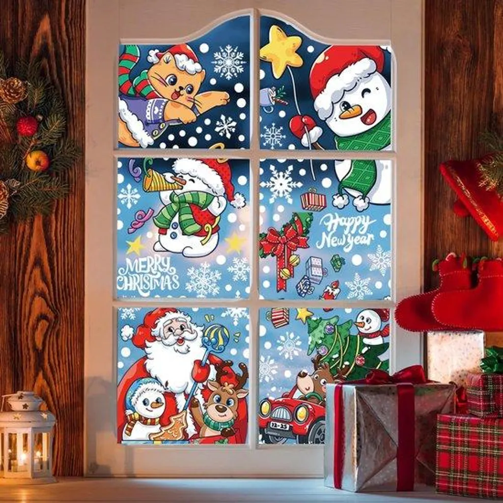 Décorations de Noël Père Noël et Flocons - Kit de 200 Pièces pour Sapin