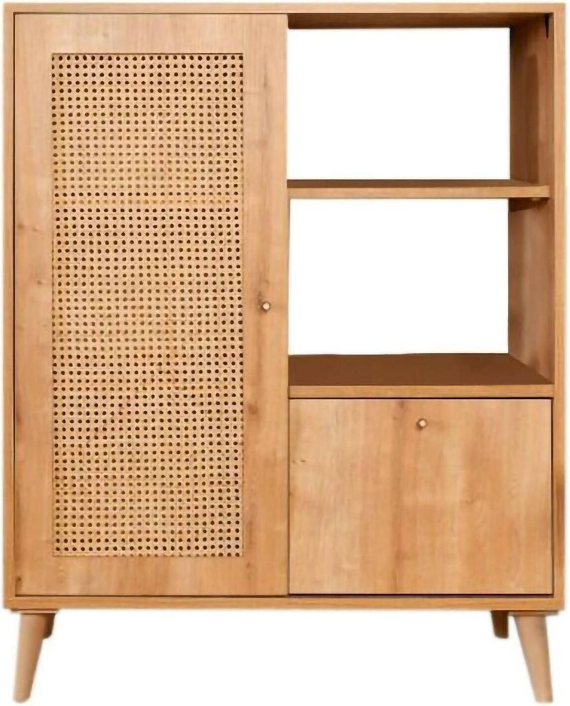 Kommode Dfrigeri, Wohnzimmerbuffet, Wohnzimmer-Sideboard, Moderne Küchen-Speisekammer, 90x40h110 cm, Eiche