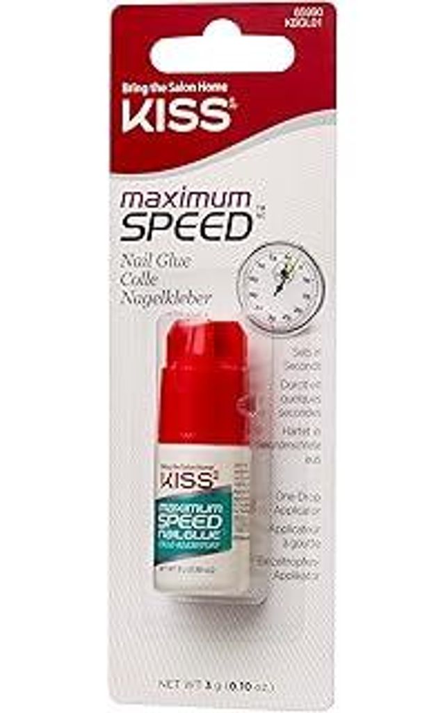 KISS Nagelkleber Maximum Speed 3g – Schnelltrocknender Nagelkleber zum Aufkleben und Reparieren von Kunstnägel - sekundenschnell - Einzeltropfen...