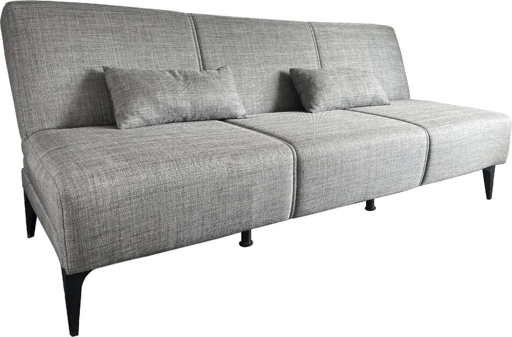Dmora Schlafsofa 3-Sitzer Hugo 190x70 cm Grau Verstellbar