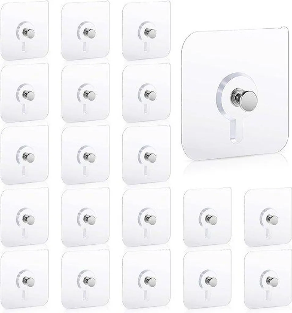 Patères murales adhésives et transparentes pour cuisine et salle de bain