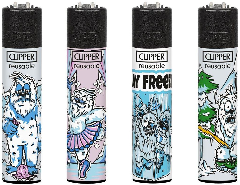 Clipper Feuerzeuge 4er Set Frozen Yeti