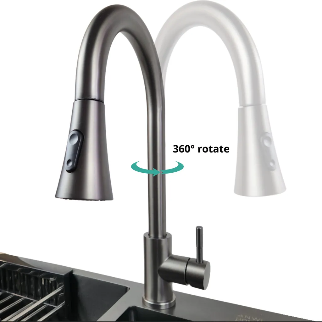 Miscelatore Professionale JF-7020S 400mm Doccetta Estraibile 2 Funzioni - 5