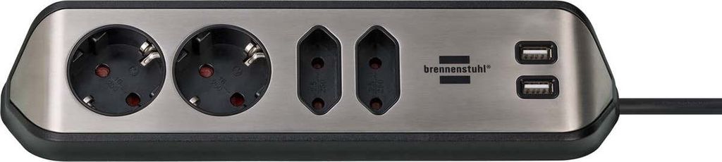 Brennenstuhl estilo Eckstedoleiste 4-fach schwarz Produktbild 