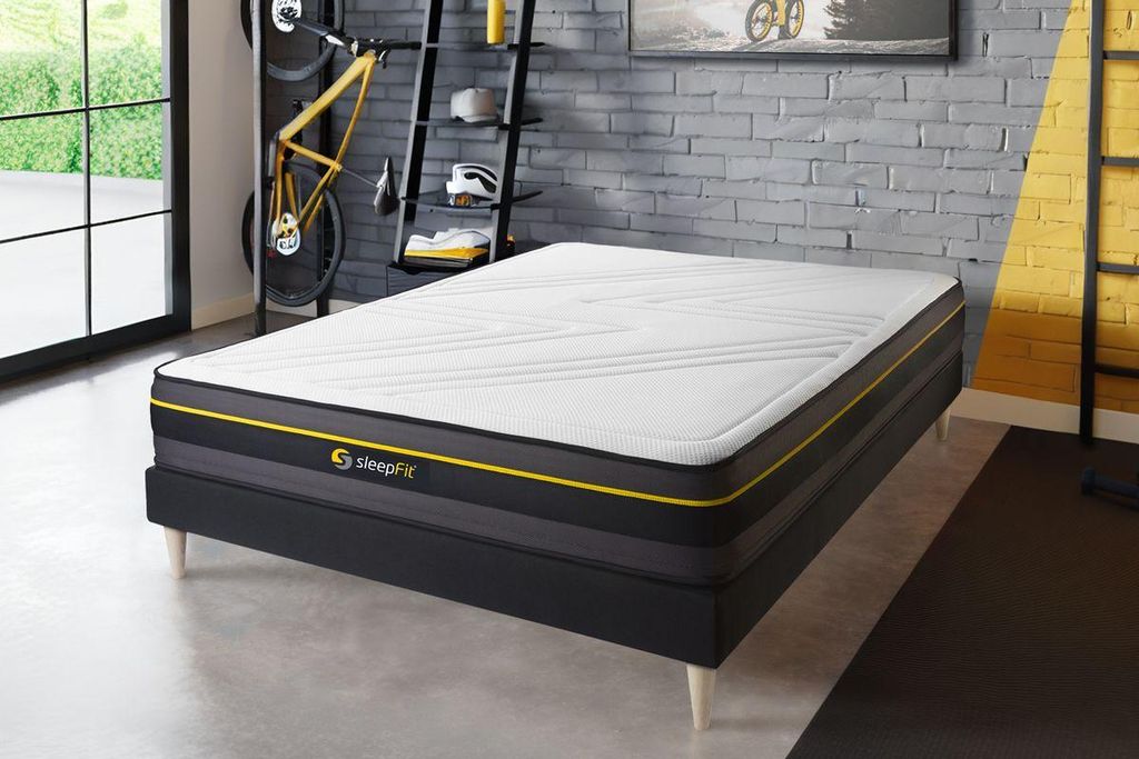 Matratze ACTIVE 120 x 200cm + Bettgestell mit lattenrost , Härtegrad 4 , Memory-Schaum , Höhe : 24 cm