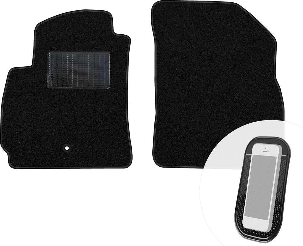 moto-MOLTICO Vorne Fußmatten Auto Velours Autoteppiche Schwarz Automatten Set 2-teilig passend für Chevrolet Orlando 2010-2018
