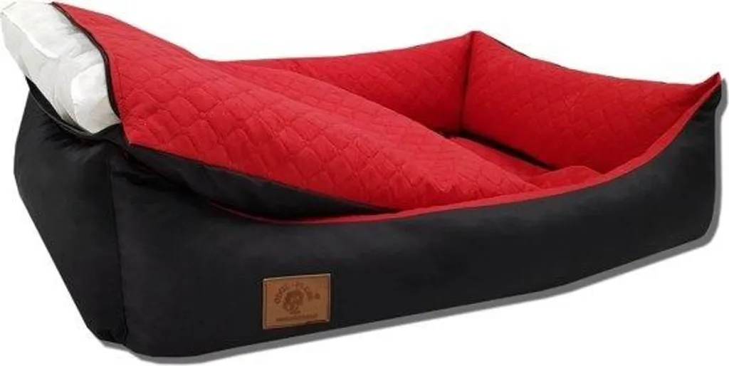 Coussin pour chien imperméable 100x70 cm déhoussable coloris rouge