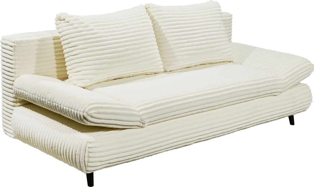 Schlafsofa >SUNNY 2 Lux.3DL Schlafs.< Liegefläche 140x210cm, in Cord Ivory - 212x76x101 (BxHxT)