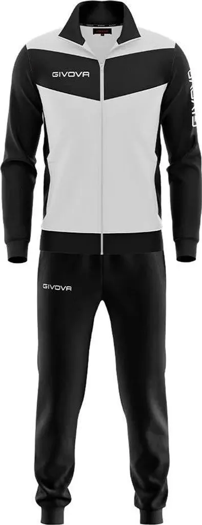 Survêtement Givova Homme S Blanc Noir Anti-Transpiration Visa Triacetato