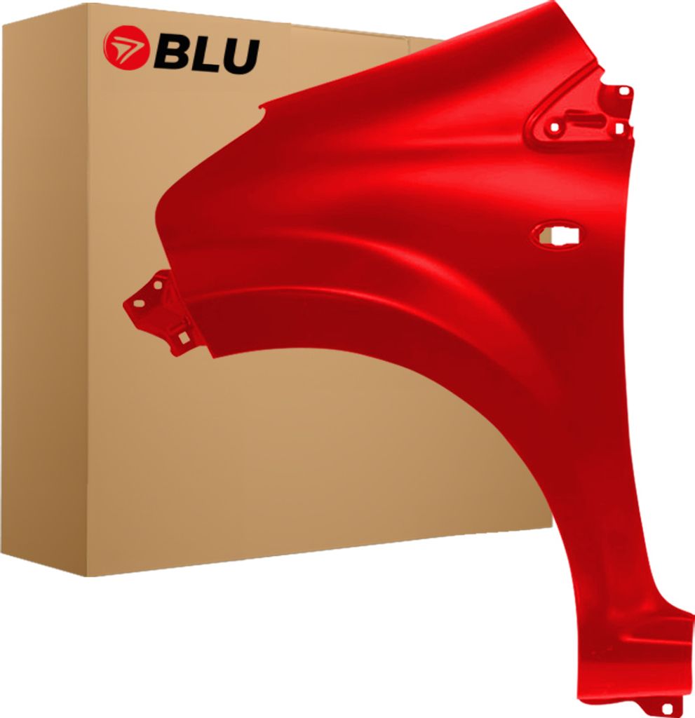 BLU Kotflügel Passend für Toyota Aygo 3P0 Links Rot AbsolutRot VulkanRot | 2005-2014 | Vorderseite Vorne | Lackiert | Einbaufertig