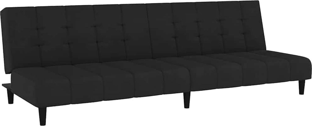 vidaXL Schlafsofa 2-Sitzer Schwarz Samt