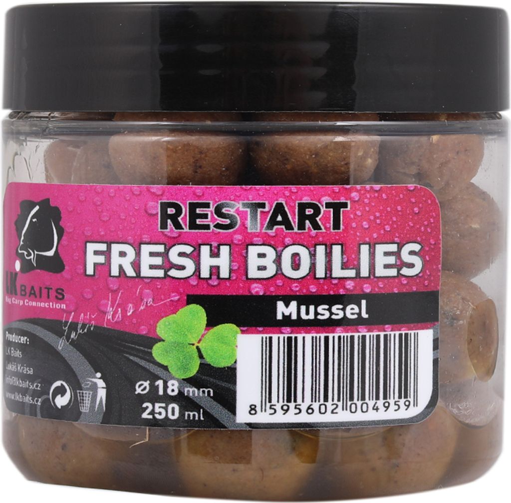 LK Baits Boilie v dipu Fresh Boilie Restart Muschel 250ml Produktbild 