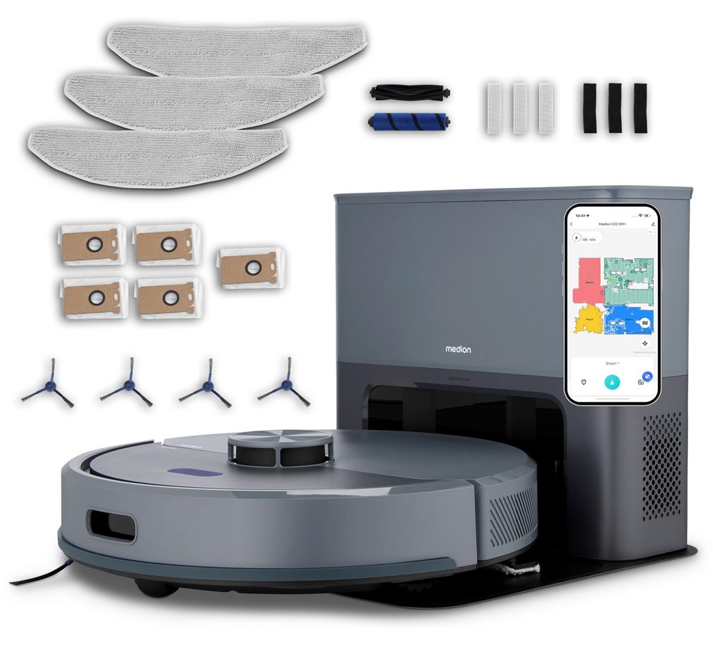 MEDION Saugroboter mit Absaugstation und Wischfunktion X23 Produktbild 