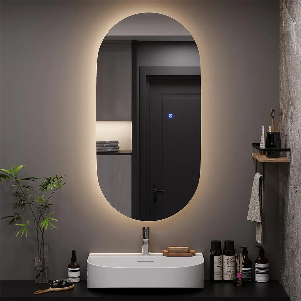 Miroir de salle de bain lumineux LED Vicco Miral 100x50cm rétro-éclairé