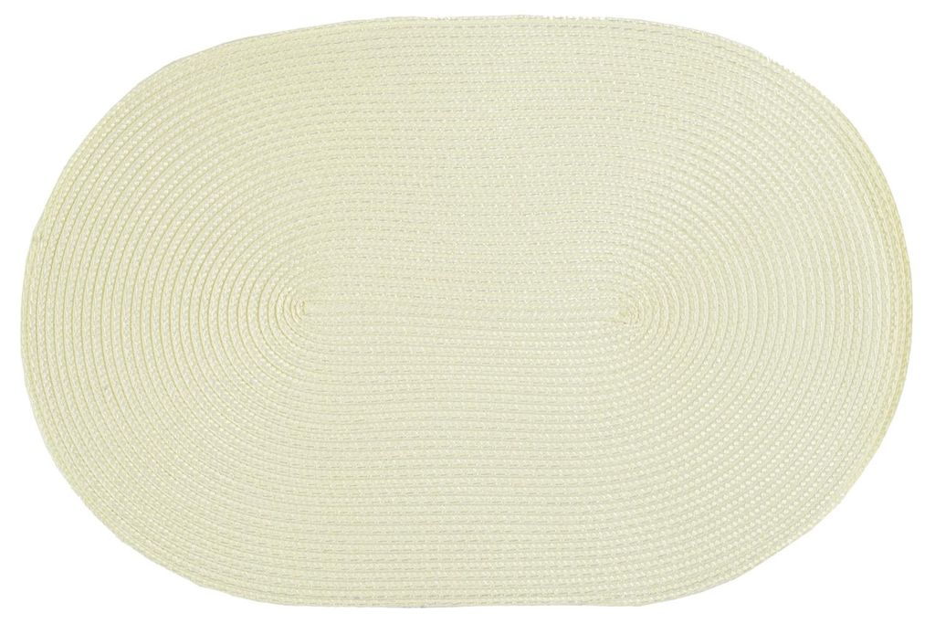Platzset Polypro Ecru oval ca. 45 x30 cm Platzdeckchen Tischset geflochtene Optik