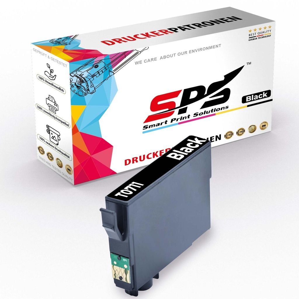 T0711 Tintenpatrone Kompatibel für Epson Stylus DX 6050 EN | 1x Schwarz