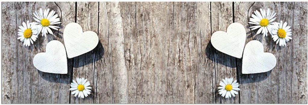 Küchenläufer Blumen Holz-Optik rutschfester Flur Teppich Produktbild 