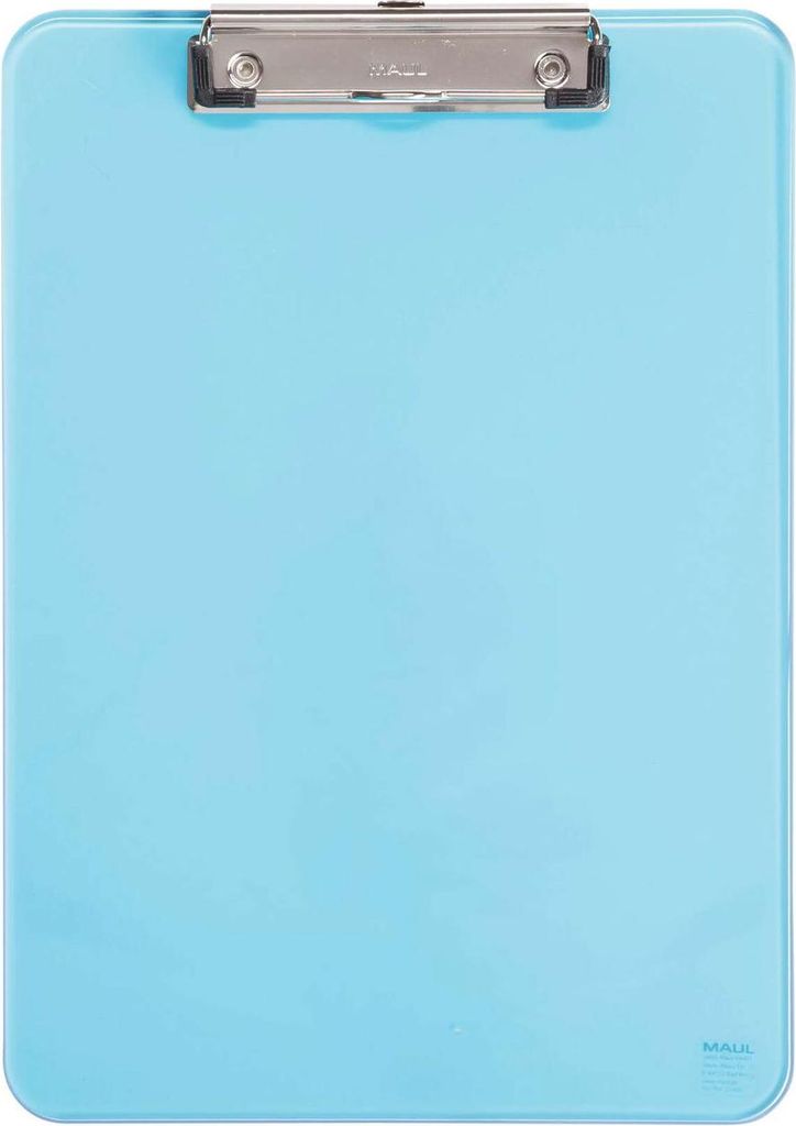 MAUL Klemmbrett MAULneon A4 Hochformat PS-Kunststoff transparent blau
