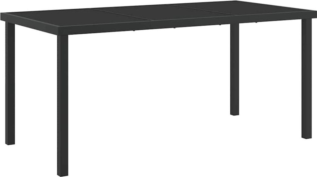vidaXL Gartentisch Schwarz 160 x 80 x 73 cm Metall